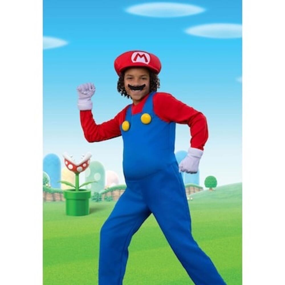 Disguise Nintendo Super Mario Brothers Boys Mario Deluxe Costume Size small 4/6 - Picture 2 of 6